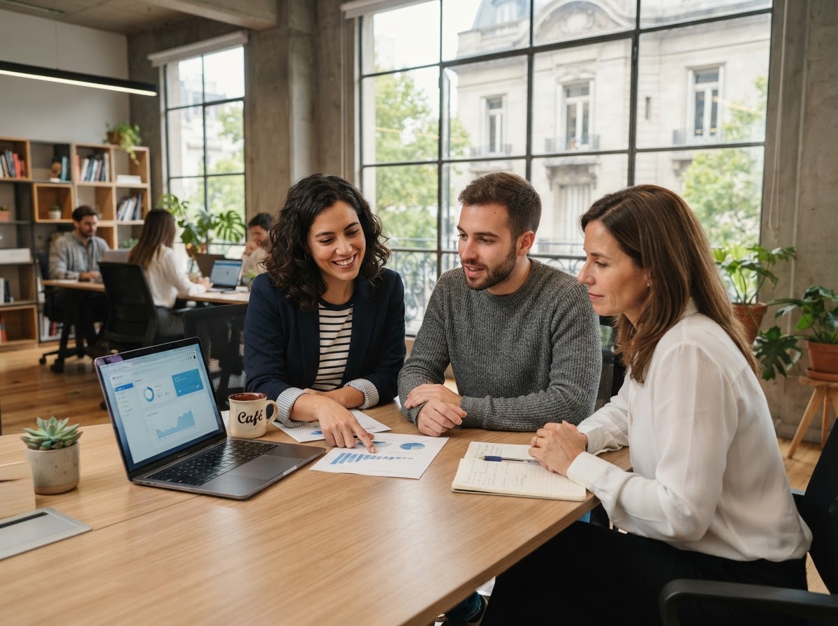 Clara Reditavanza: equipo trabajando sobre paneles de análisis de datos de mercado
